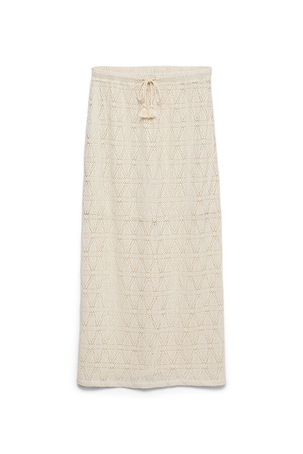 Vero Moda Falda midi con calados Beige