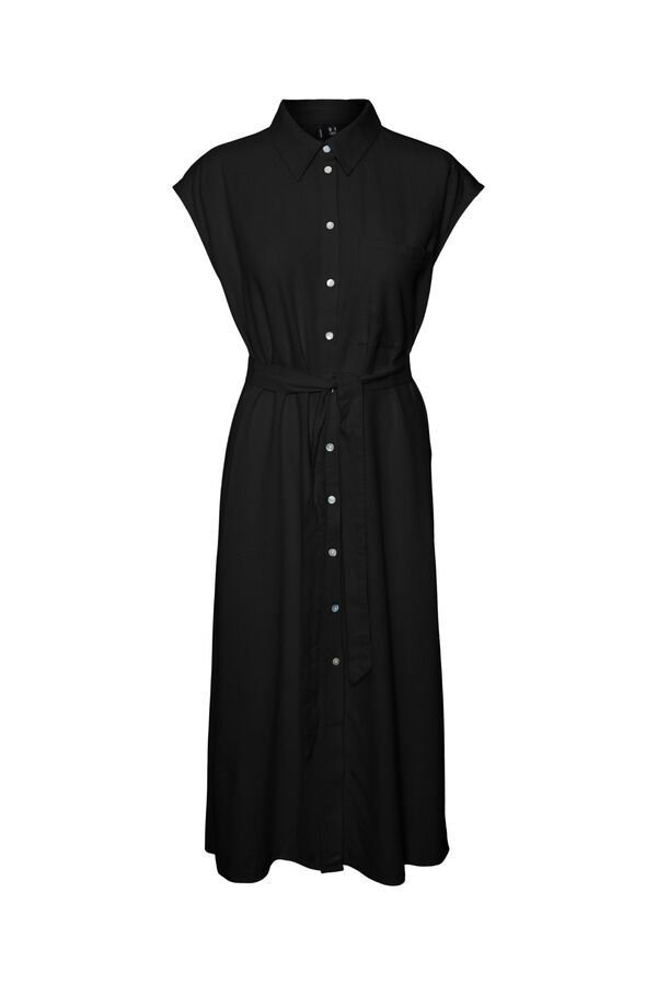 Vero Moda Vestido 7/8 camiseiro Preto
