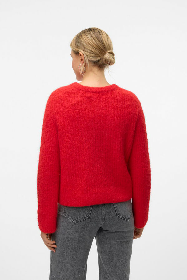 Vero Moda Cardig&atilde; de malha grosso  Vermelho