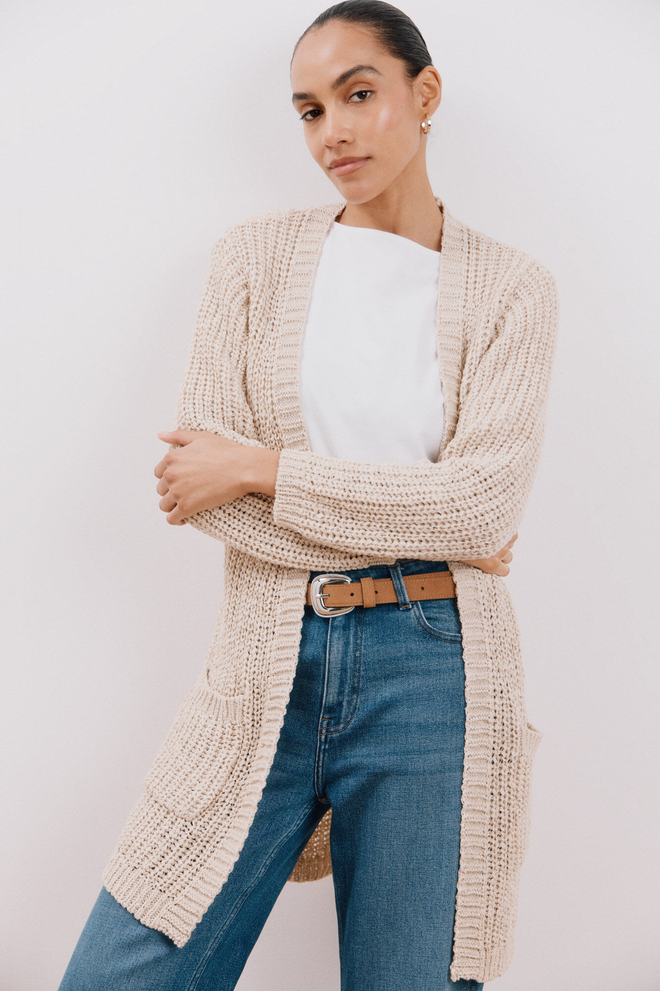 Cortefiel C&aacute;rdigan abierto bolsillos