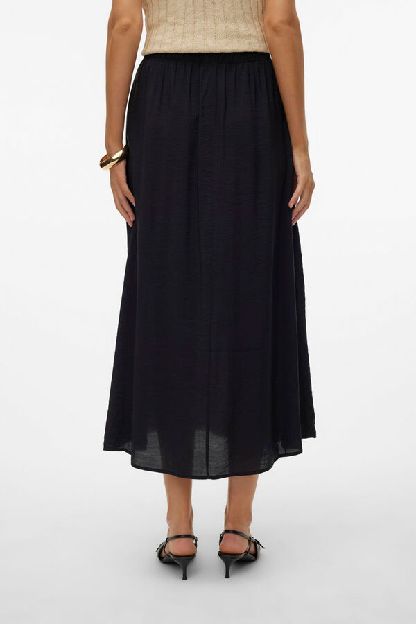 Vero Moda Falda midi flu&iacute;da Negro
