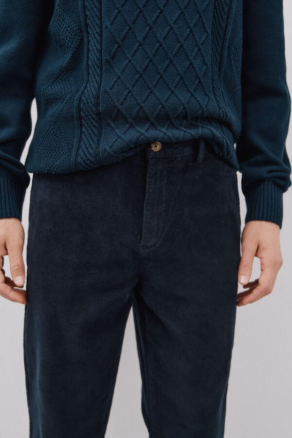 Cortefiel Pantal&oacute;n chino pana Azul marino