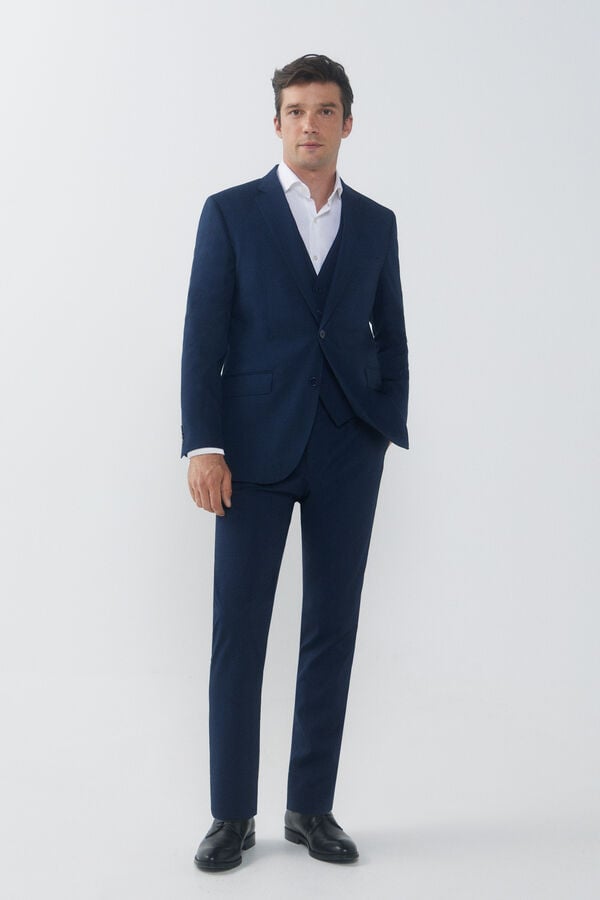 Cortefiel Blazer quadrados s&eacute;rie XXI Azul