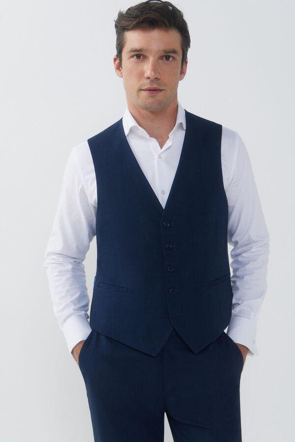 Cortefiel Colete quadrados slim Azul