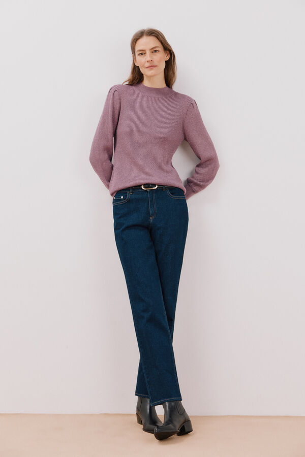 Cortefiel Su&eacute;ter de malha met&aacute;lica Roxo