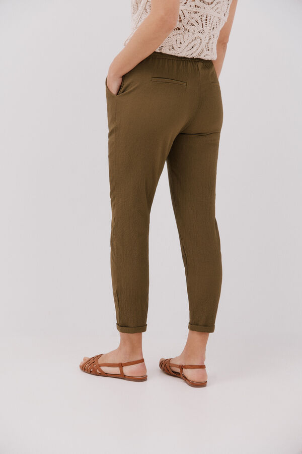 Cortefiel Calças muito fluído Verde