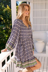 Jaase Vestido mini estampado Lizzi Azul