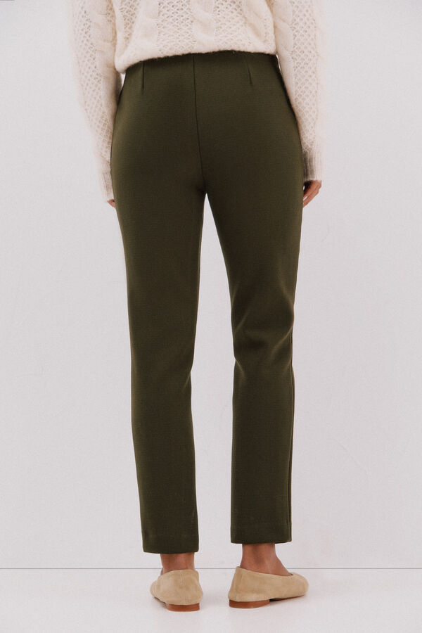 Cortefiel Pantal&oacute;n el&aacute;stico confort Kaki