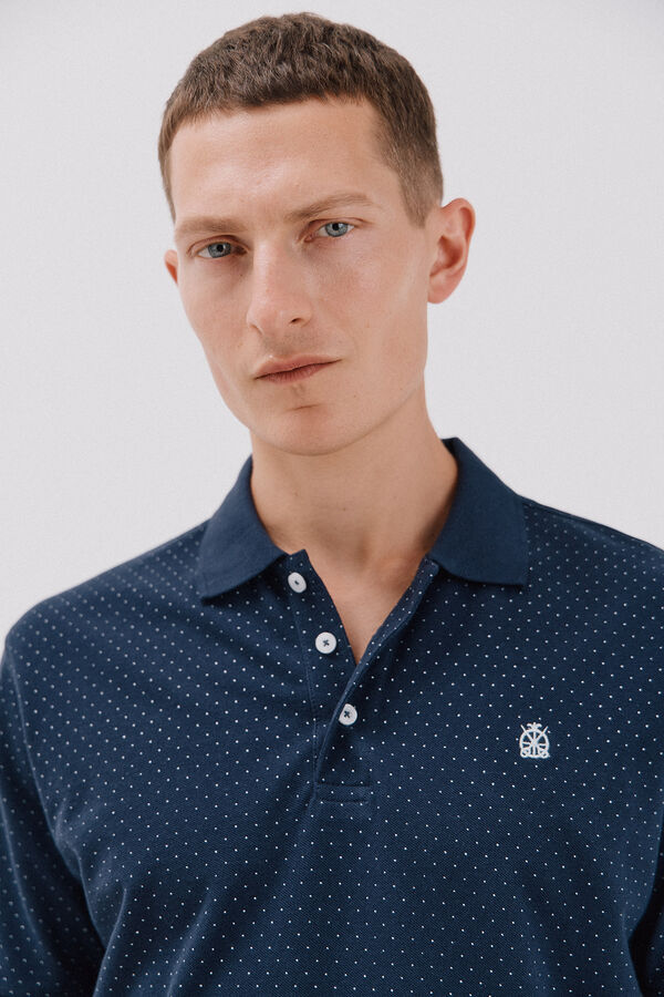 Cortefiel Polo estampado Azul marino