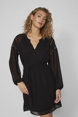 Vila Vestido curto de manga comprida  Preto