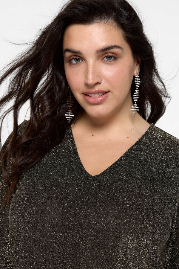 Vero Moda Curve Vestido curto plus size de lurex Preto