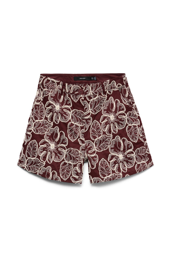 Vero Moda Cal&ccedil;&otilde;es com bordados Castanho