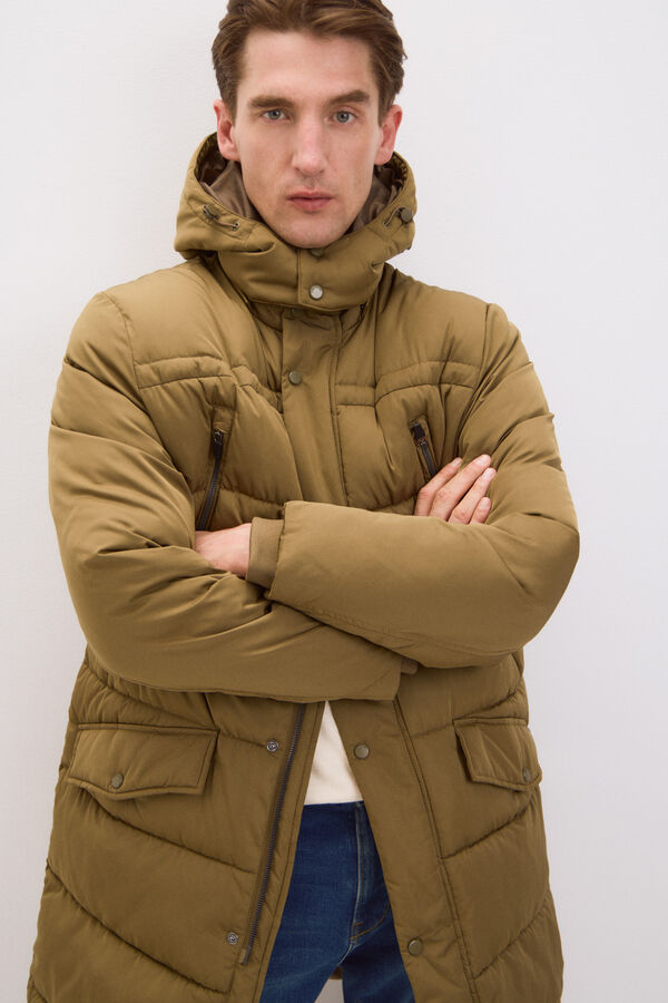 Cortefiel Parka acolchada Kaki