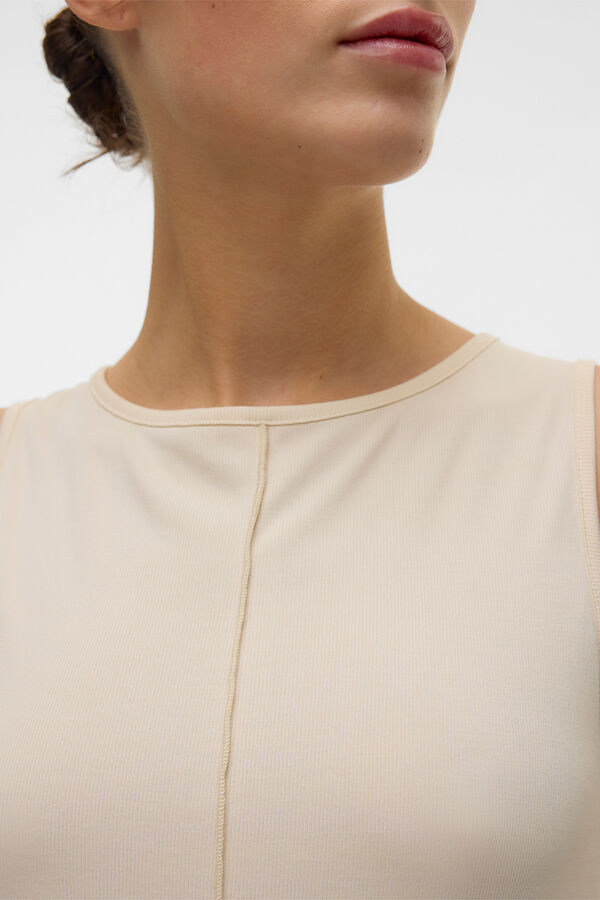 Vero Moda Camiseta de tirantes y cuello barco Amarillo