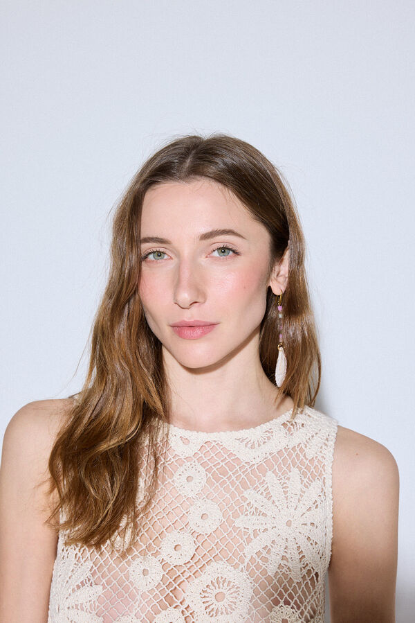 Slowlove Top de crochet floral Ecru