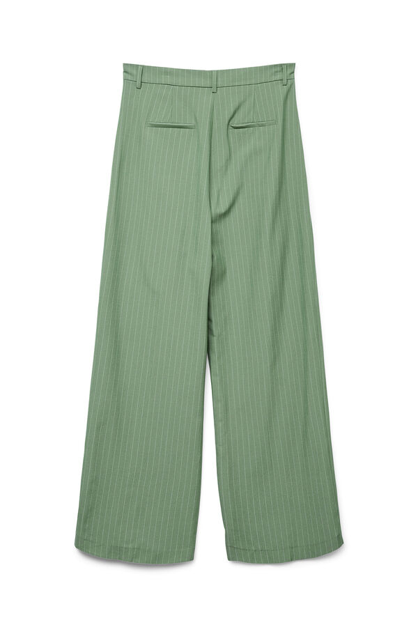 Vero Moda Pantal&oacute;n ancho de rayas Verde oscuro