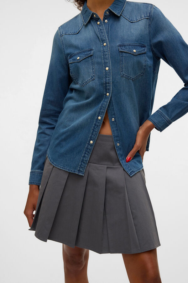 Vero Moda Saia curta com pranchas Cinzento