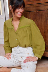 Pol&iacute;n Et Moi Camisa de lino Angelita Verde