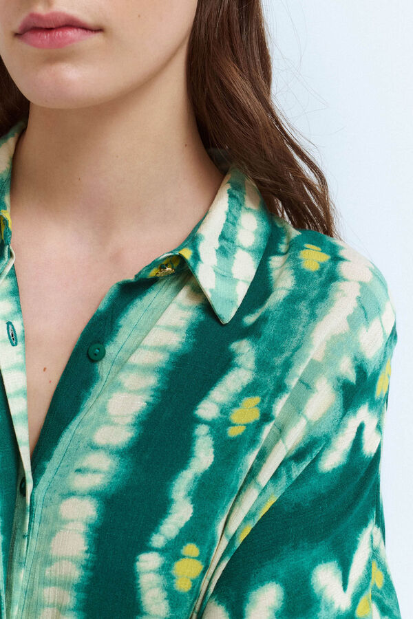 Vila Vestido camisa midi de viscose   Verde