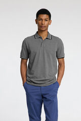 Selected Polo manga curta piqu&eacute; Cinzento