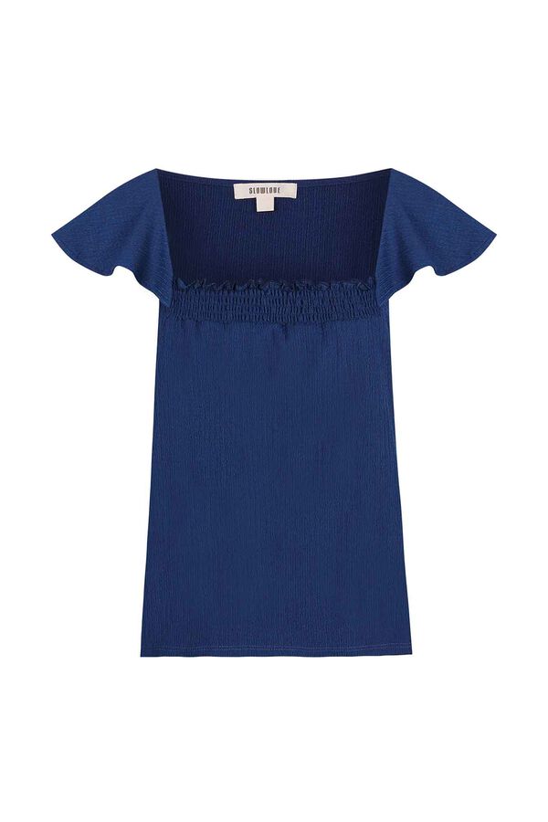 Slowlove Camiseta volantes Azul oscuro