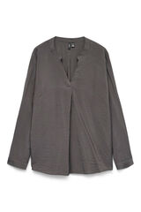 Vero Moda Curve Camisa de manga larga y cuello pico Curve Gris oscuro
