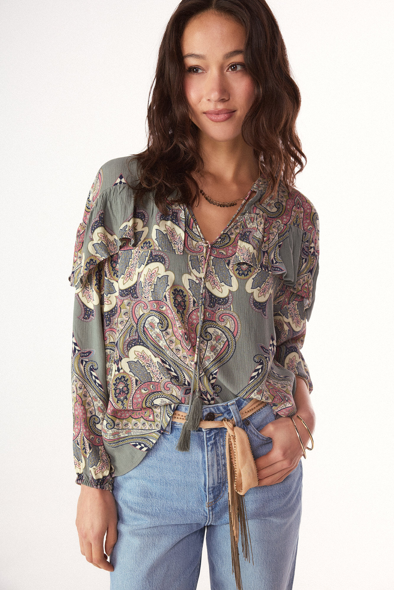 Slowlove Blusa estampada com folho