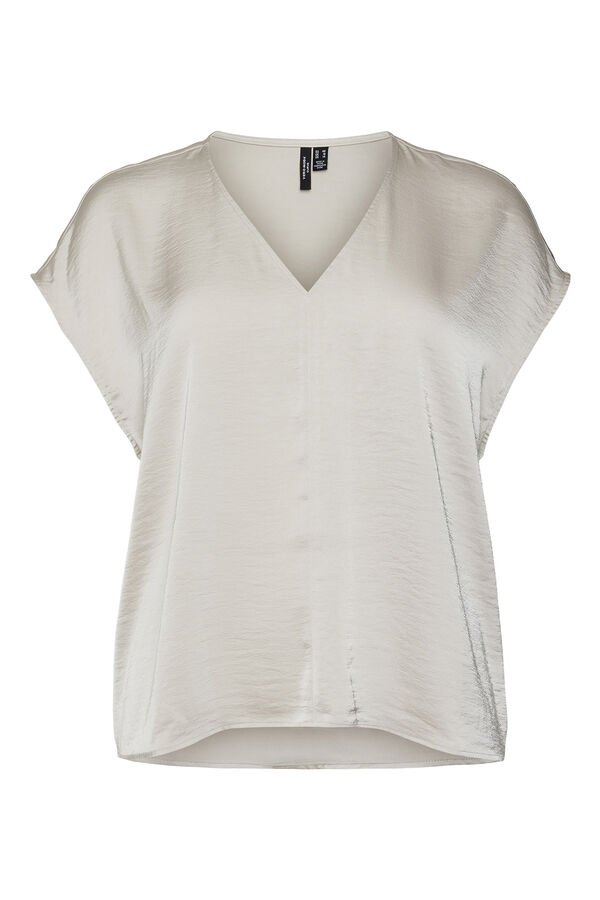 Vero Moda Curve Top acetinado (tamanho grande)  Tostado