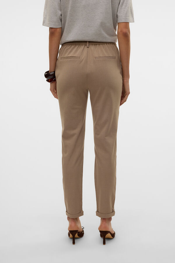 Vero Moda Cal&ccedil;as compridas de vestir Castanho