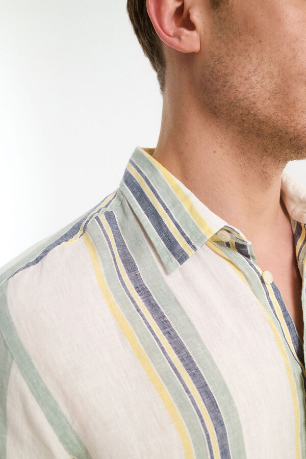 Selected Camisa de manga larga 100% lino Blanco