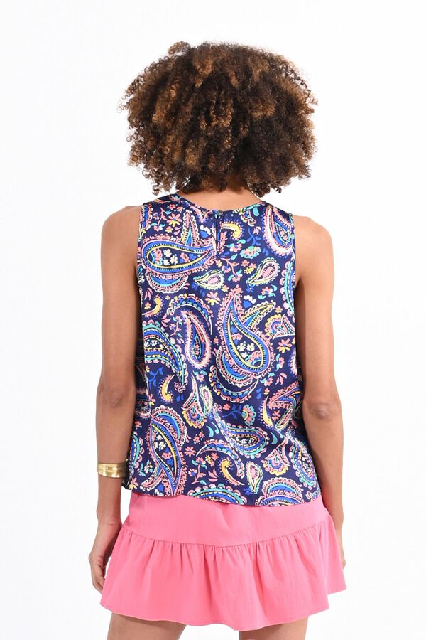 Molly Bracken Top de mulher sem manga com estampado Multicolorido