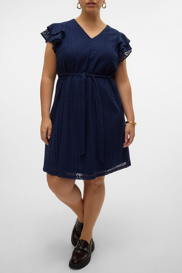 Vero Moda Curve Vestido curto de de renda plus size Azul