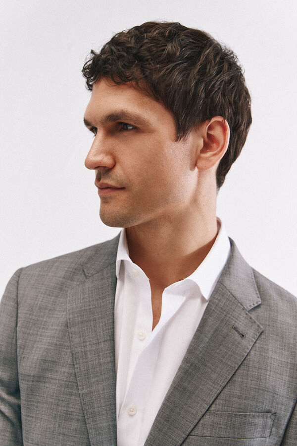 Cortefiel Blazer cinza estruturado slim fit Cinzento
