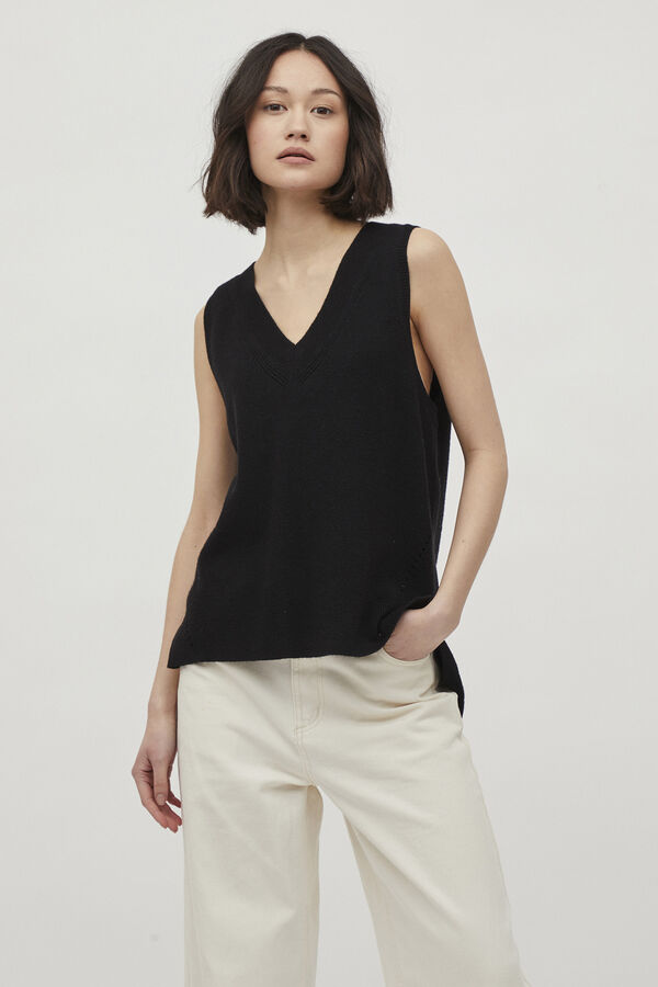 Vila Colete de malha  Preto