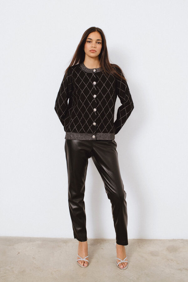 Vila Casaco casaco de malha lurex Preto