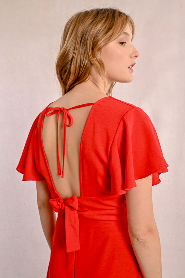 Molly Bracken Vestido comprido de manga curta Vermelho