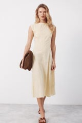 Cortefiel Vestido contrastante Amarelo