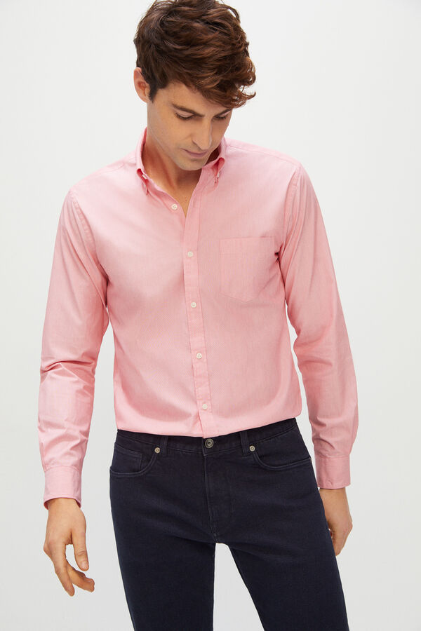Cortefiel Camisa lisa coolmax eco-made stretch Coral