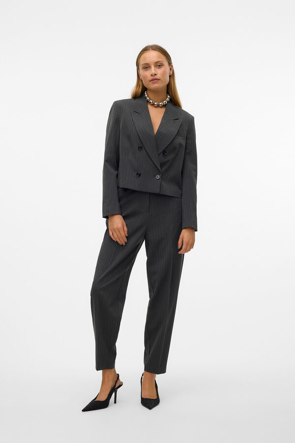 Vero Moda Blazer curto riscas Cinzento