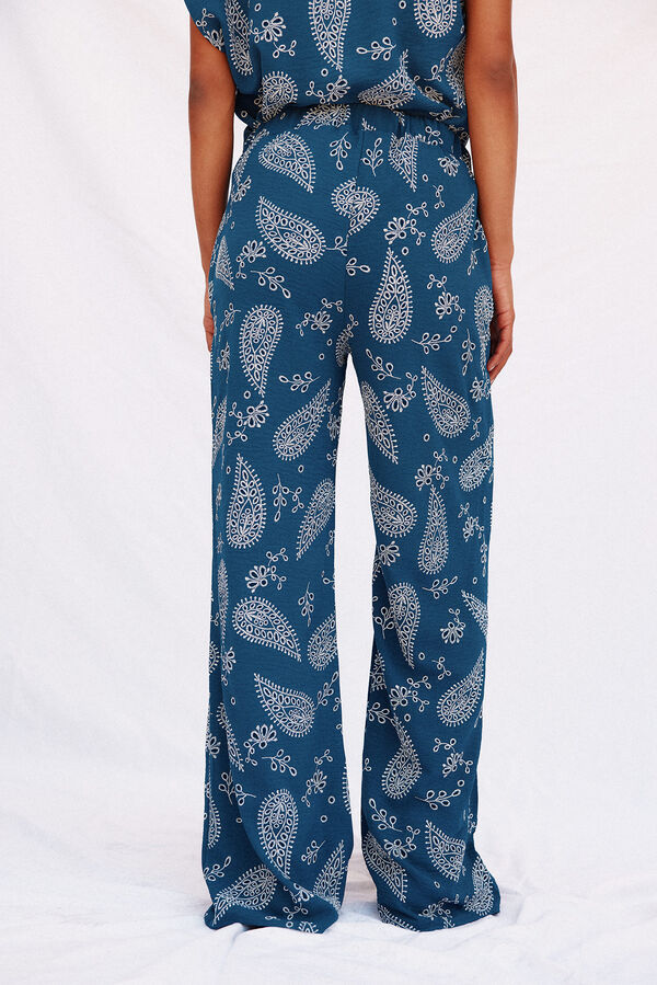 Cortefiel Cal&ccedil;as largas estampadas Azul