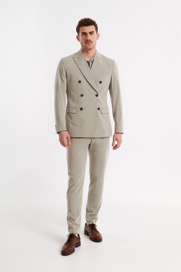 Selected Americana de traje cruzada Slim Fit con doble botonadura Verde