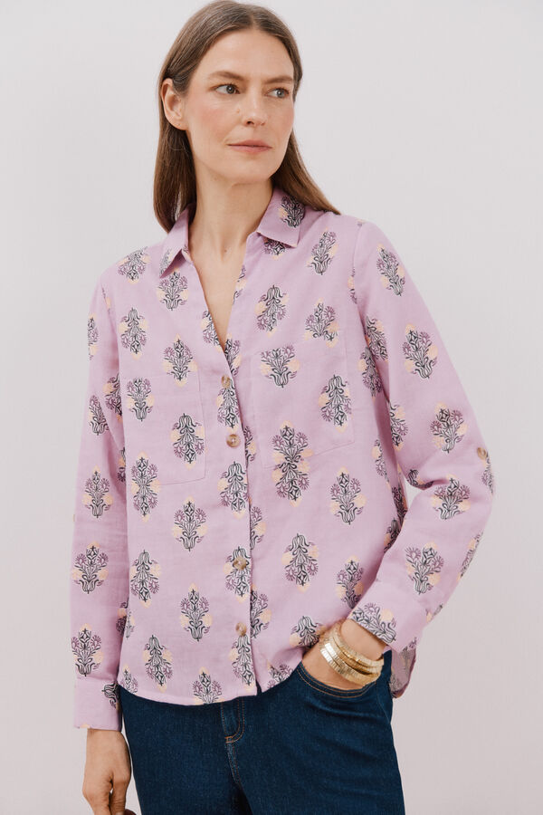 Cortefiel Camisa algod&oacute;n estampada Multicolor