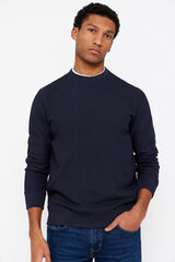 Cortefiel Sweatshirt tecido estrutura Azul