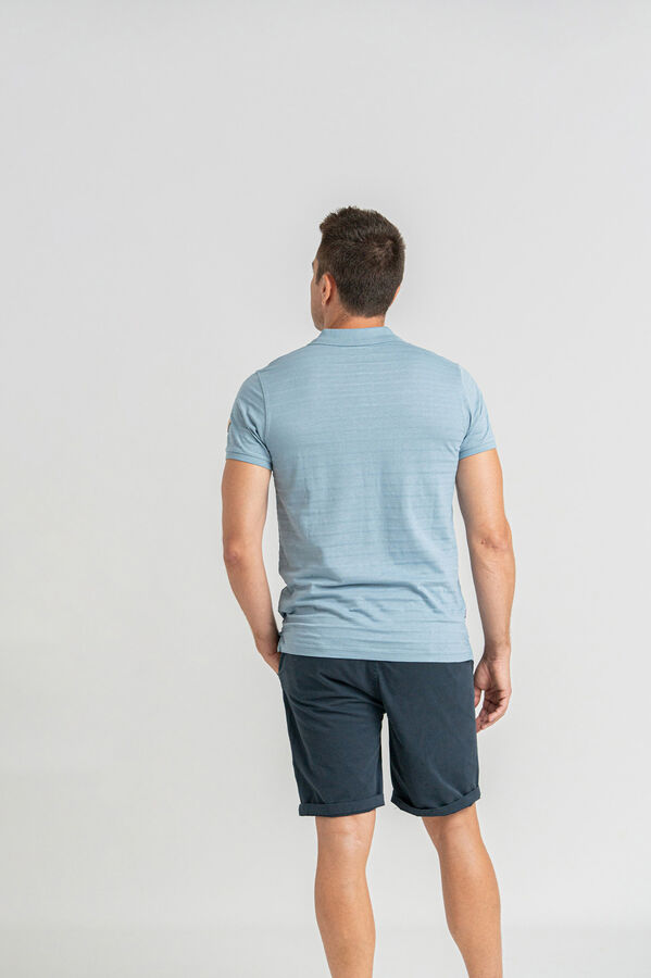 Privata Manga curta 100% algod&atilde;o Azul