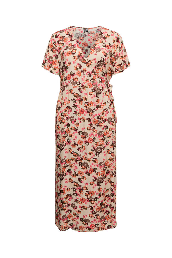 Vero Moda Curve Vestido comprido de manga curta plus size Castanho