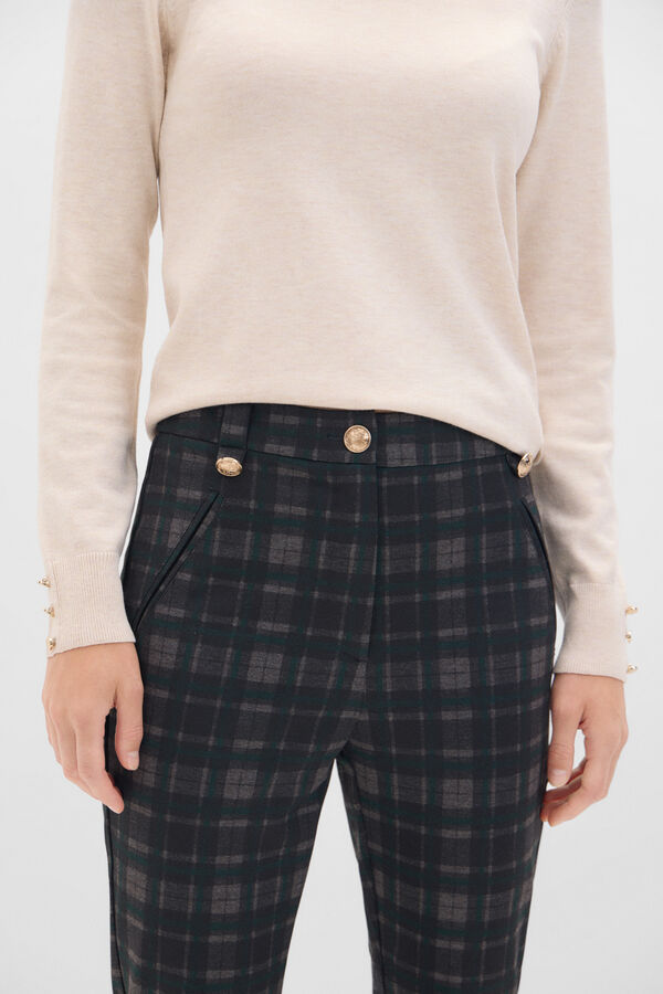 Cortefiel Pantal&oacute;n de punto roma Estampado verde