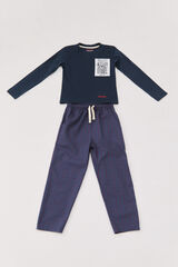 Cortefiel Pijama de punto y tela para niño Azul