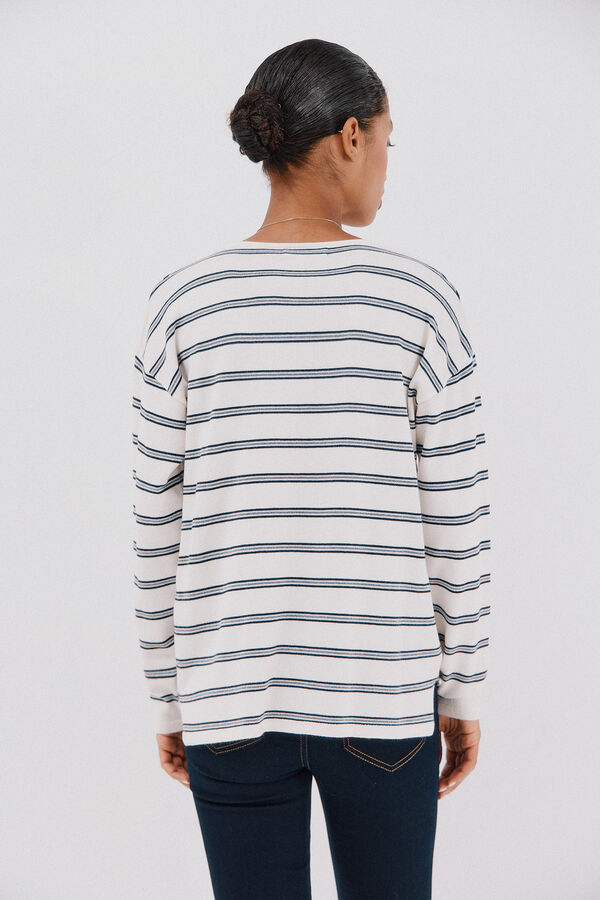 Cortefiel Camisola de malha decote bico Azul