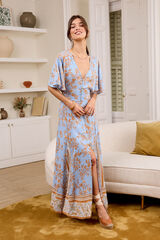 Pol&iacute;n Et Moi Vestido floral Mogori Azul