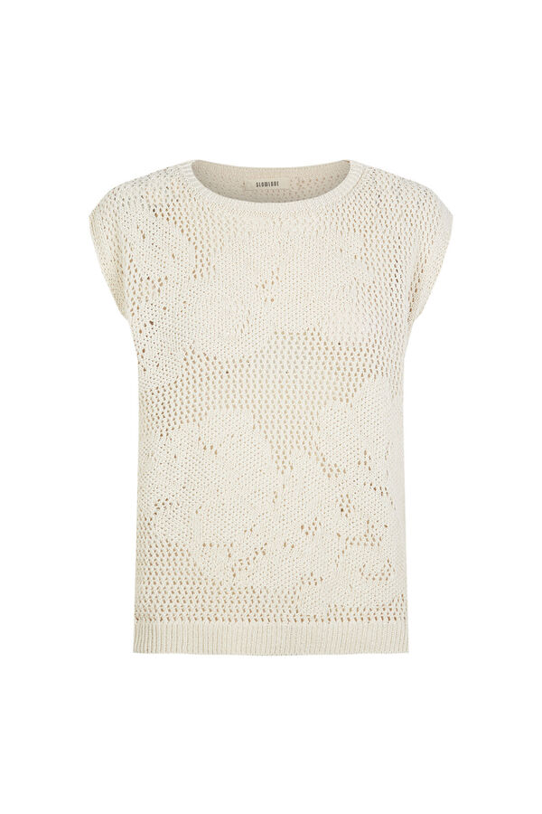 Slowlove Colete de malha ensopado Ecru